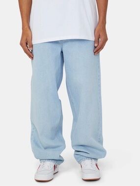HUF Cromer Washed Jeans Mens 34 Light Blue Baggy Skate Y2K 90s Denim Pants